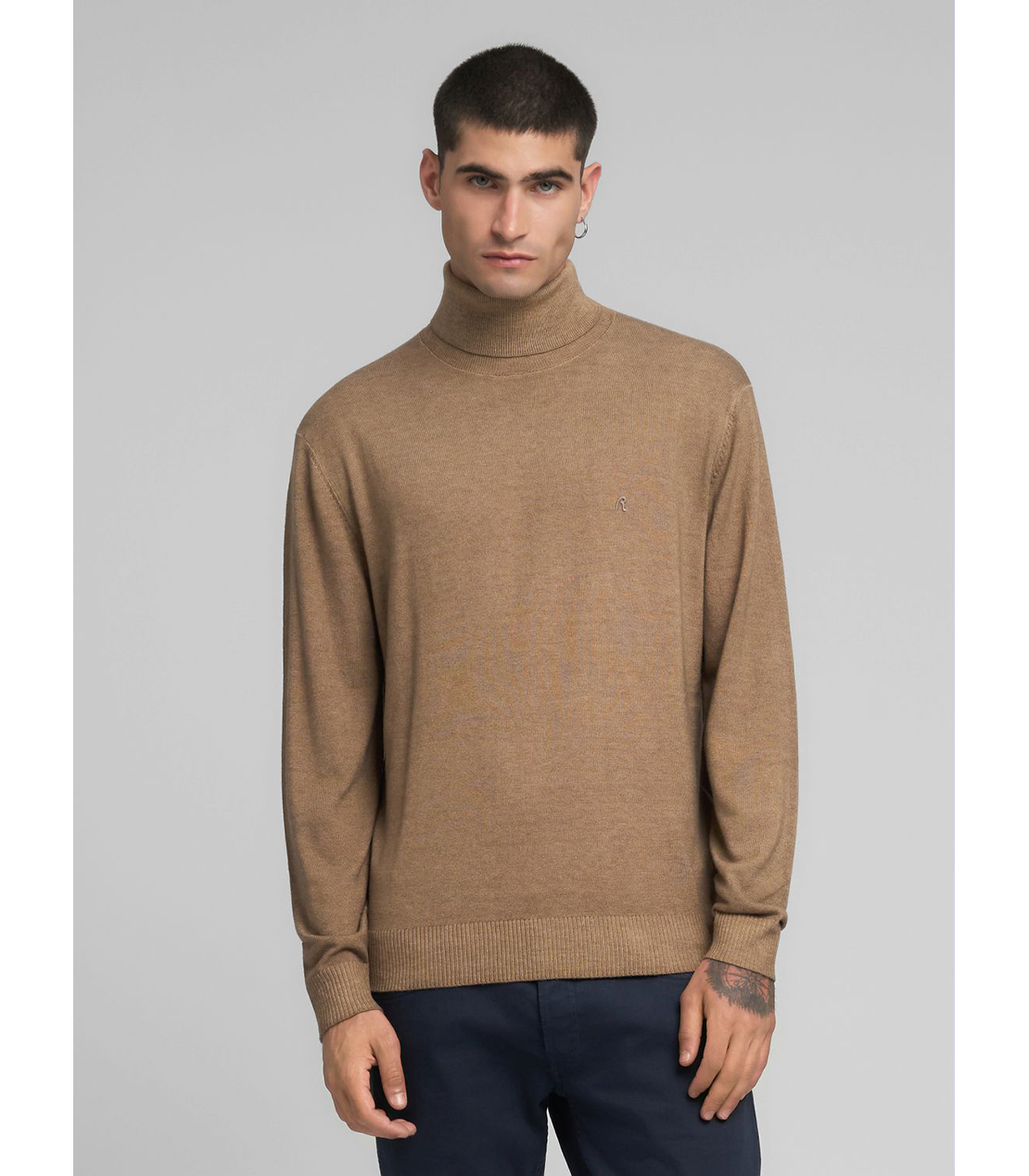 R刺しゅう ウールブレンド タートルネックプルオーバー 詳細画像 サンドベージュ 2